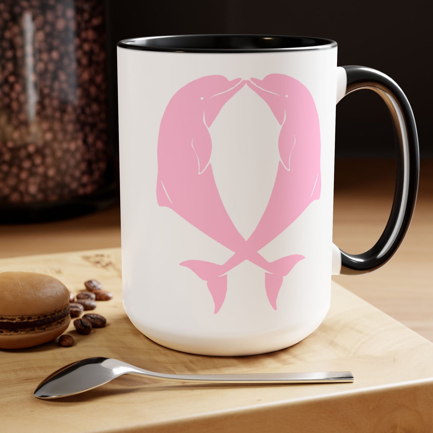 Breast Cancer Awareness Two-Tone Coffee Mugs, 15oz