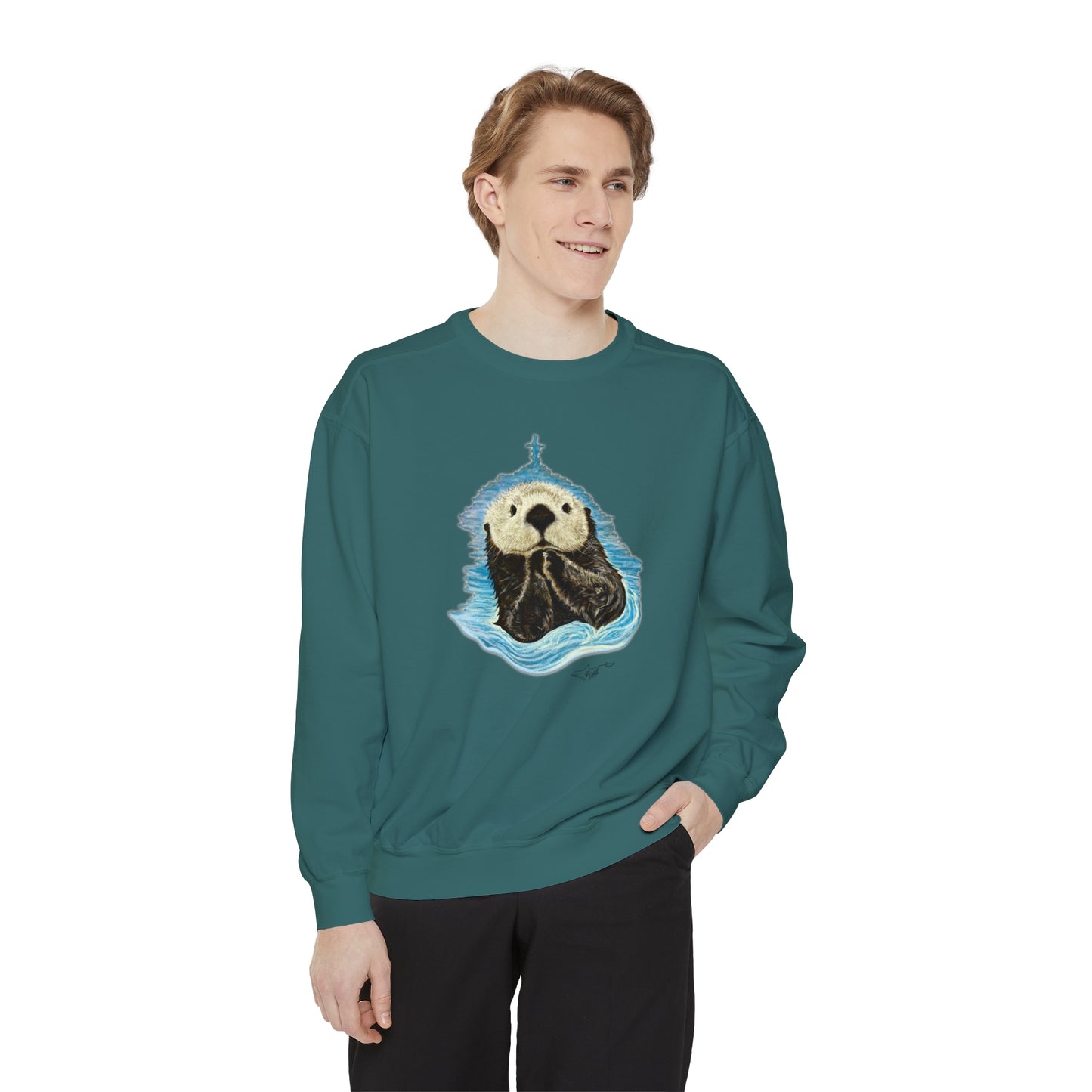 Sea Otter Colored Unisex Garment-Dyed Sweatshirt