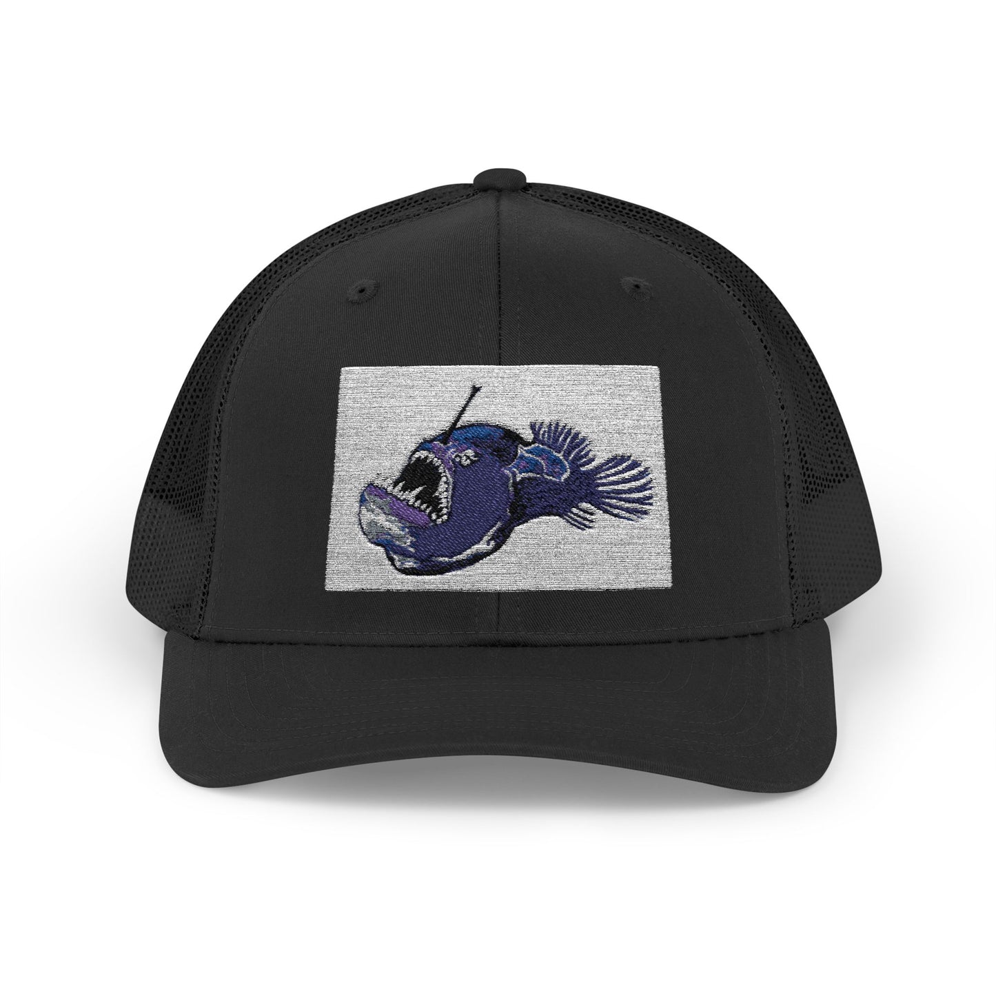 Angler Fish Embroidered Snapback Trucker Cap