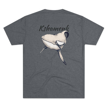Kshamenk Orca Whale Unisex Tri-Blend Back Graphic Crew Tee