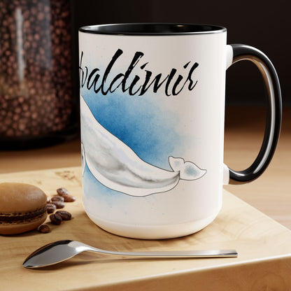 Beluga Hvaldimir Two-Tone Coffee Mugs, 15oz