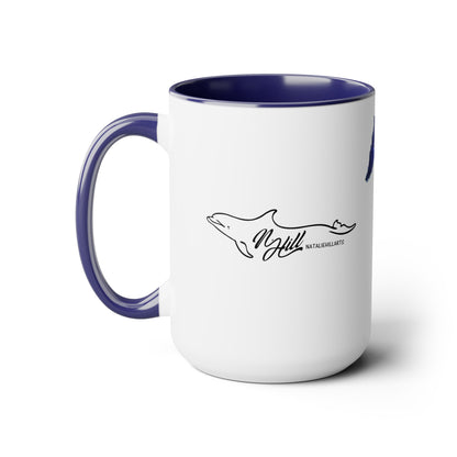 Pilot Whale Two-Tone Coffee Mugs, 15oz