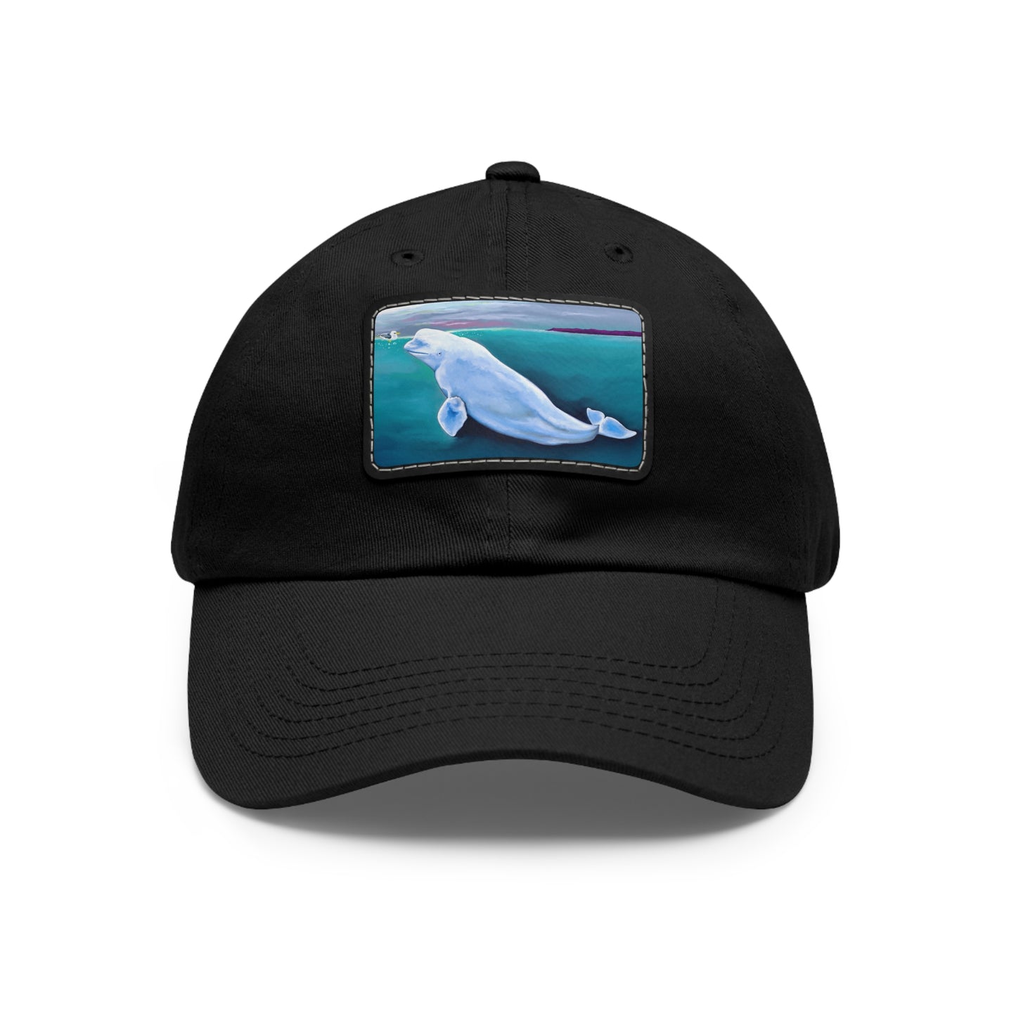 Beluga Whale Hvaldimir Hat with Leather Patch (Rectangle)