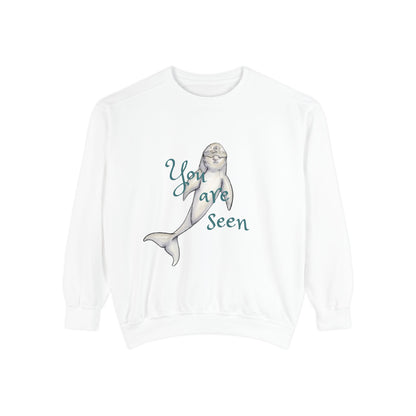 You are Seen Dolphin Unisex Garment-Dyed Sweatshirt