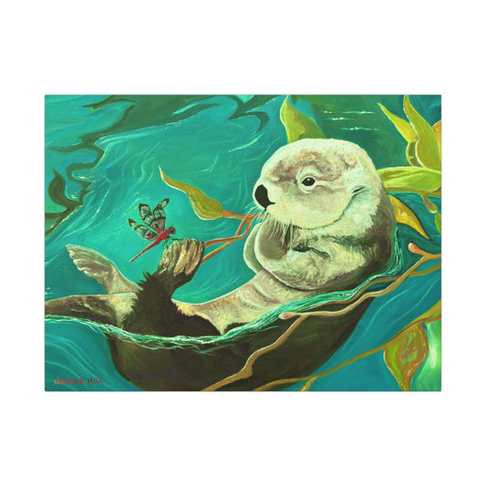 Otterly Transformed Matte Canvas, Oil Painting Print Stretched, 0.75"