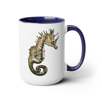 Sea Horse Two-Tone Coffee Mugs, 15oz