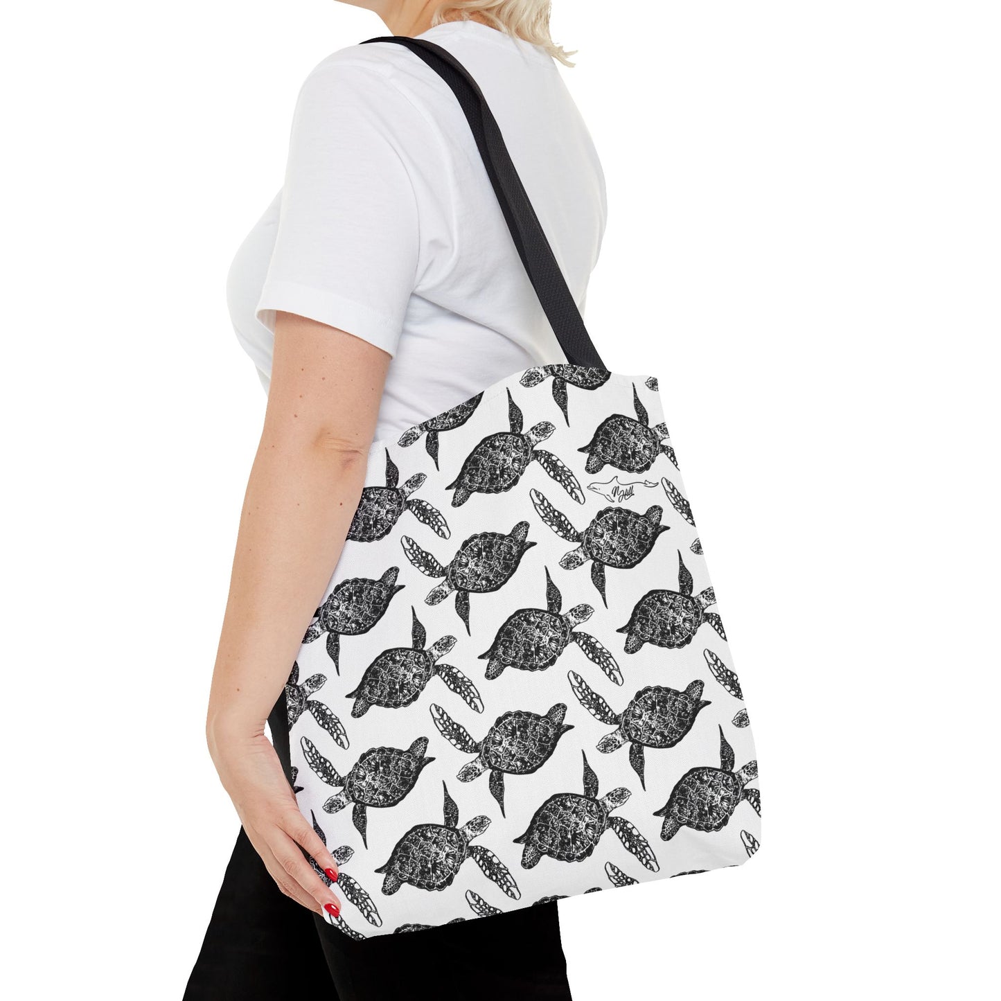 Sea Turtle Tote Bag White(AOP)