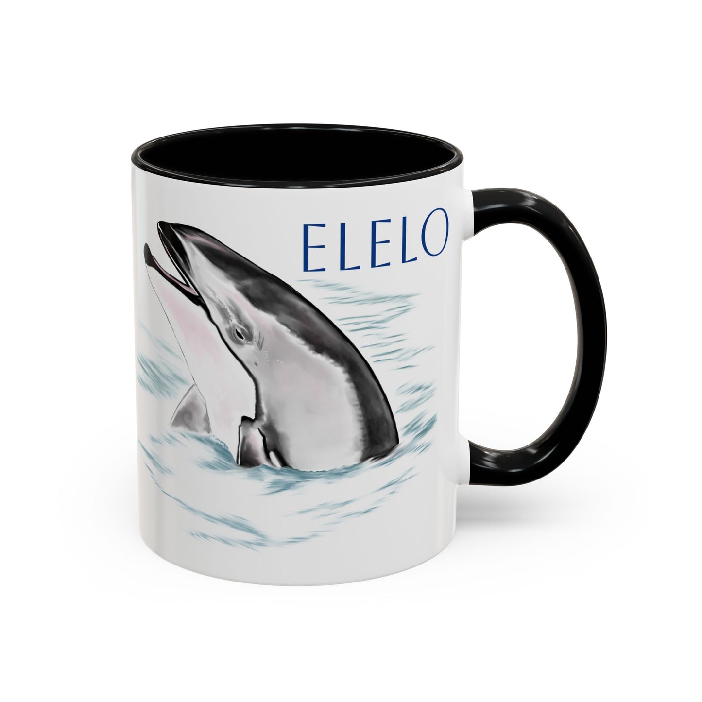 Pacific White Sided Dolphin Elelo Accent Coffee Mug 11oz.