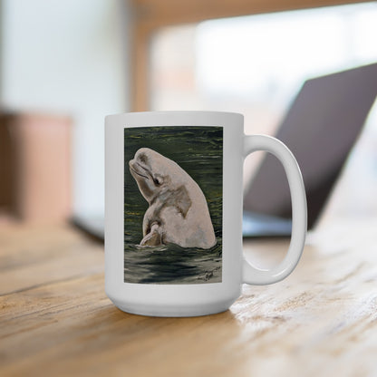 Beluga Whale Green Hughes Ceramic Mug 15oz