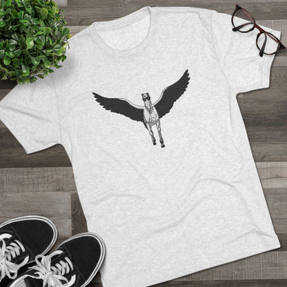 Pegasus in Sunglasses Unisex Tri-Blend Crew Tee