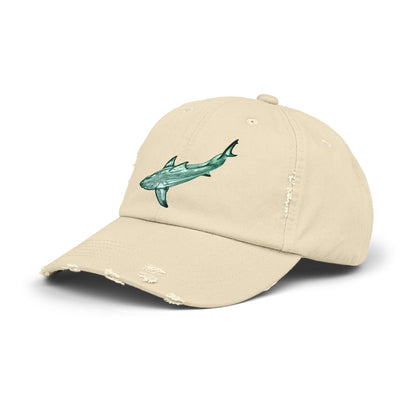 Shark Unisex Distressed Cap