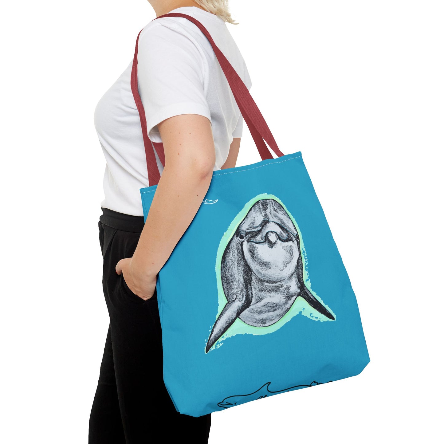 Curious Dolphin Tote Bag (AOP)