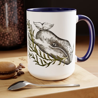 Gray Whale Two-Tone Coffee Mugs, 15oz