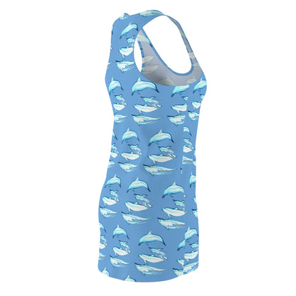 Dolphin Women's Cut & Sew Racerback Dress (AOP)