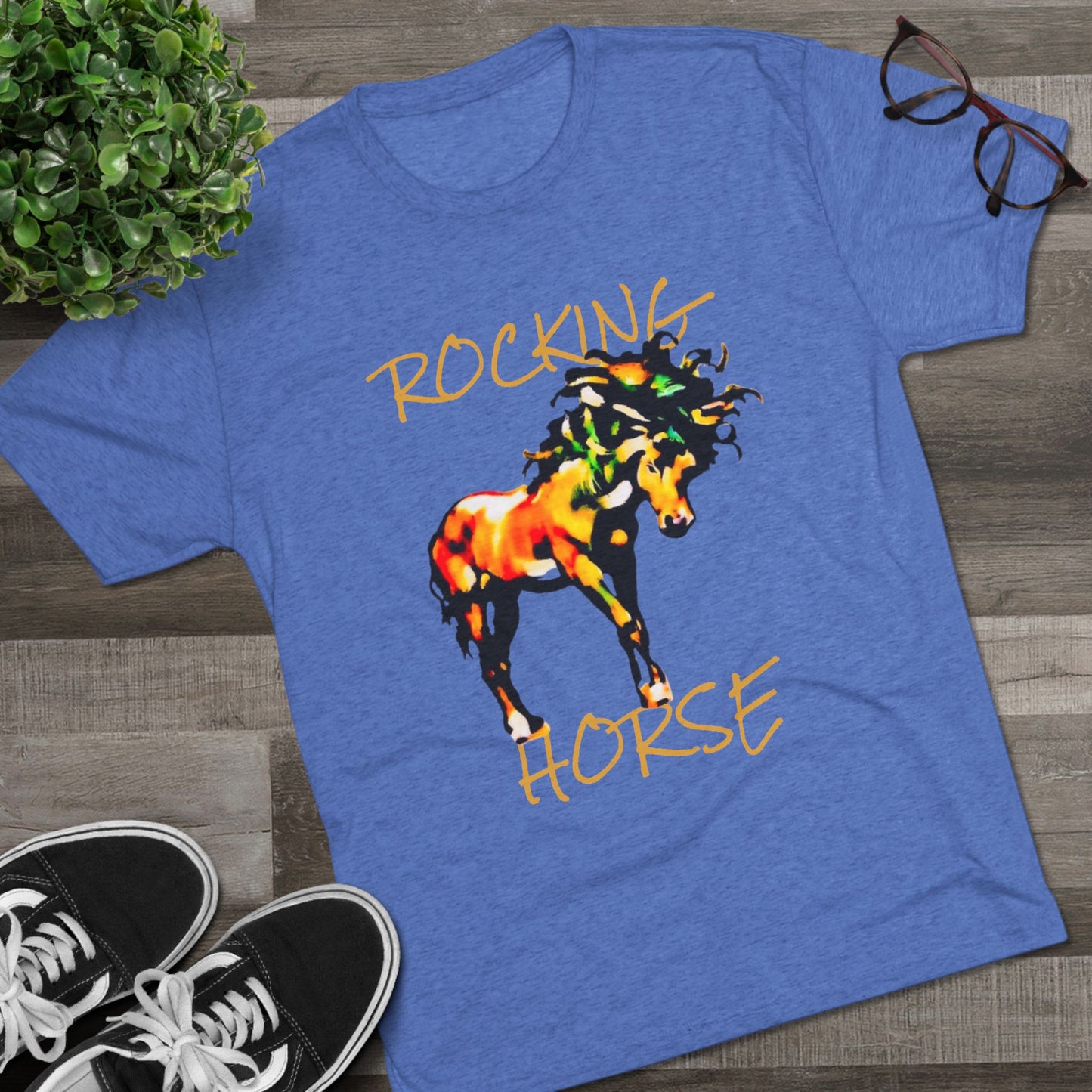 Rocking Horse Unisex Tri-Blend Crew Tee
