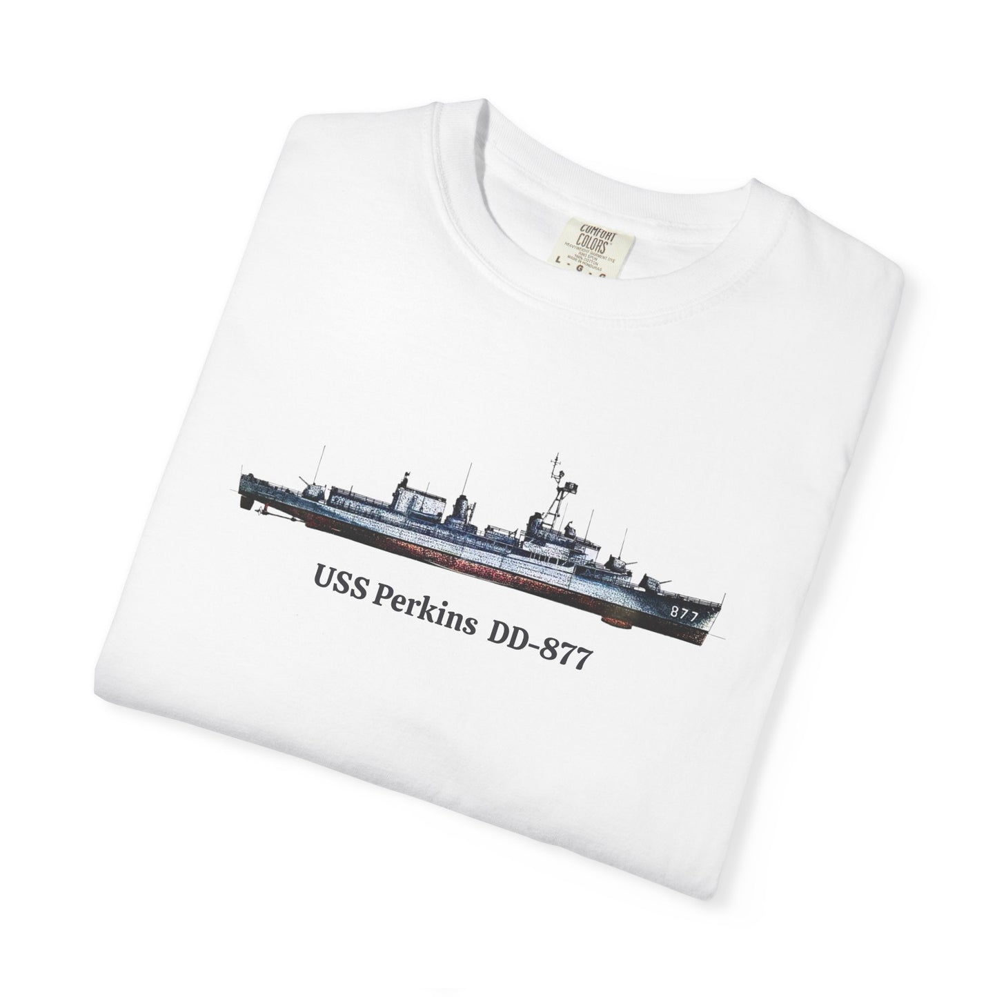 USS Perkins DD-877 Unisex Garment-Dyed T-shirt