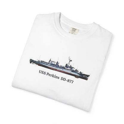 USS Perkins DD-877 Unisex Garment-Dyed T-shirt