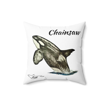 Orca Chainsaw Spun Polyester Square Pillow