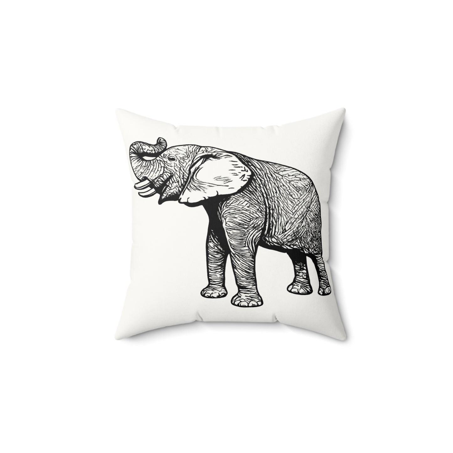 Elephant Bull Faux Suede Square Pillow