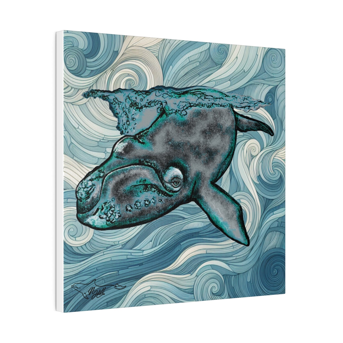 North Atlantic Right Whale Matte Canvas, Stretched, 0.75"