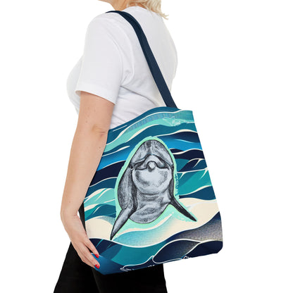 Curious Dolphin Tote Bag (AOP)