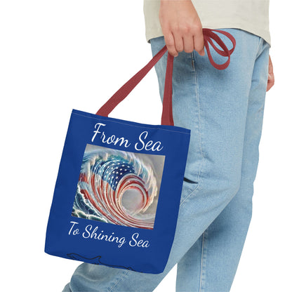 Flag Navy Blue Ocean Tote Bag (AOP)