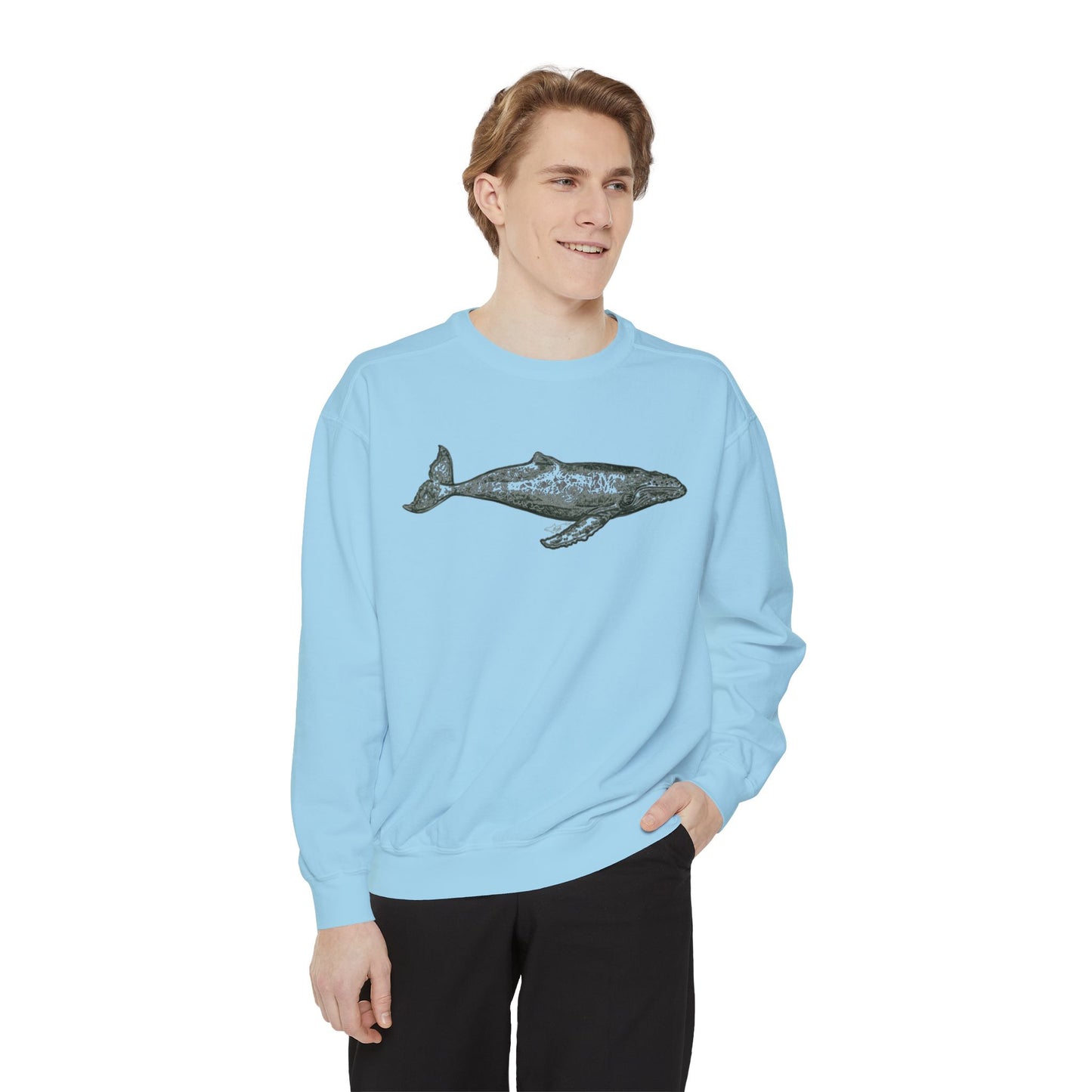 Humpback Whale Unisex Garment-Dyed Sweatshirt