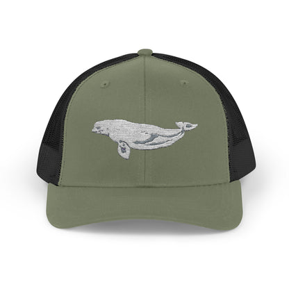 Beluga Embroidered Snapback Trucker Cap