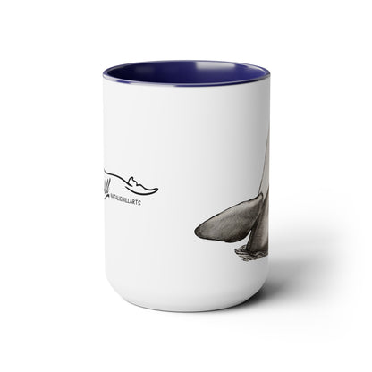 Orca Two-Tone Coffee Mugs, 15oz