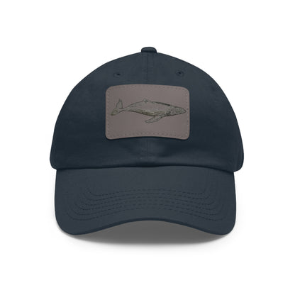 Humpback Whale Hat with Leather Patch (Rectangle)