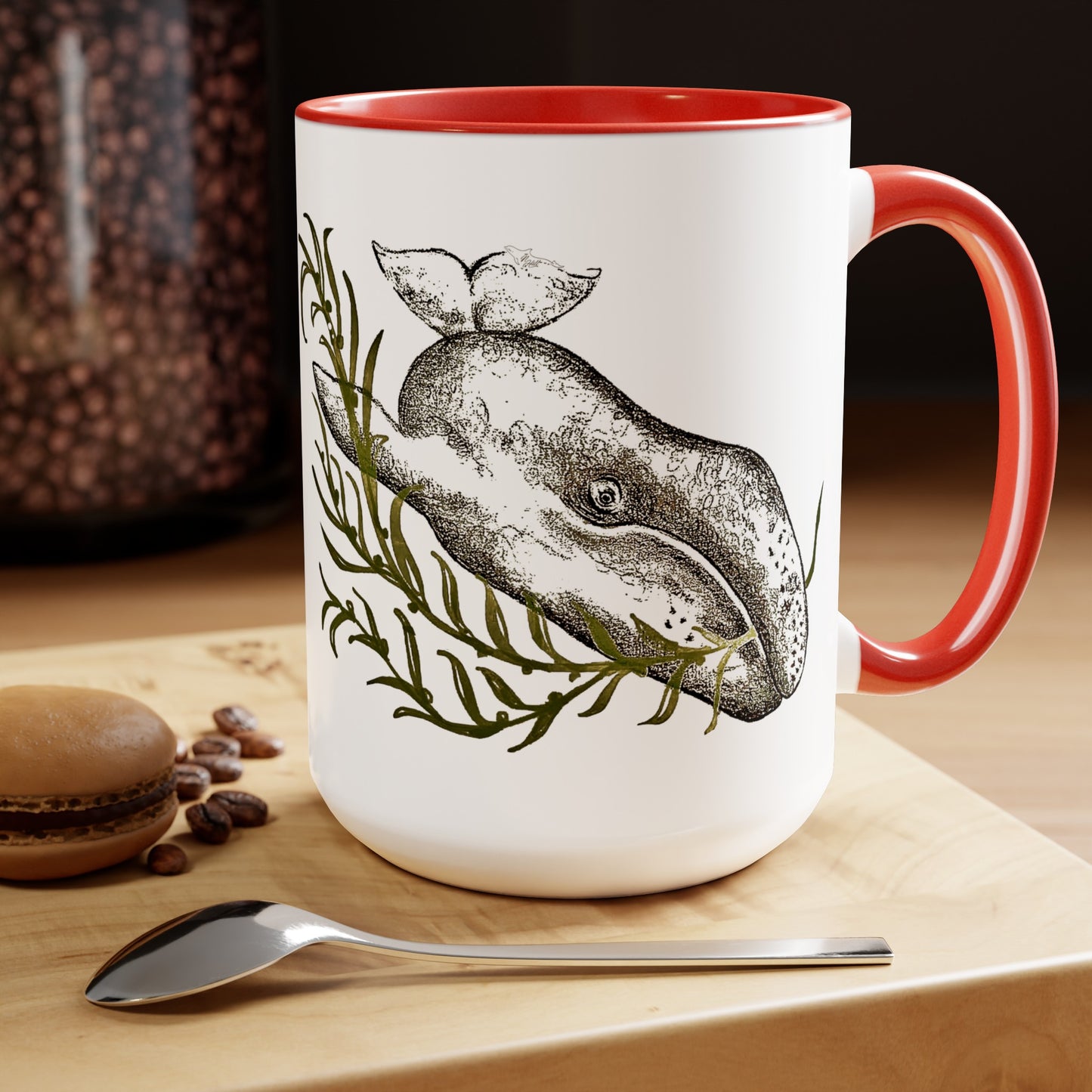 Gray Whale Two-Tone Coffee Mugs, 15oz