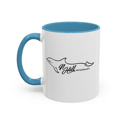 Surfing Beaver Accent Coffee Mug, 11oz