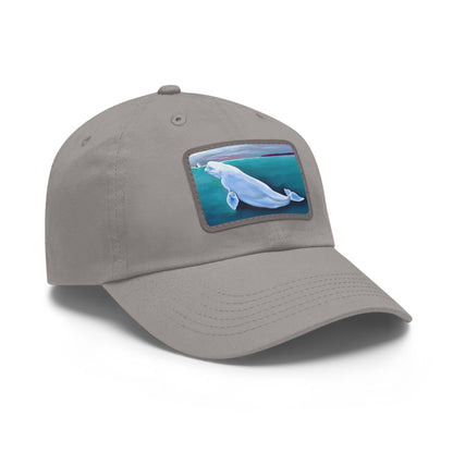 Beluga Whale Hvaldimir Hat with Leather Patch (Rectangle)