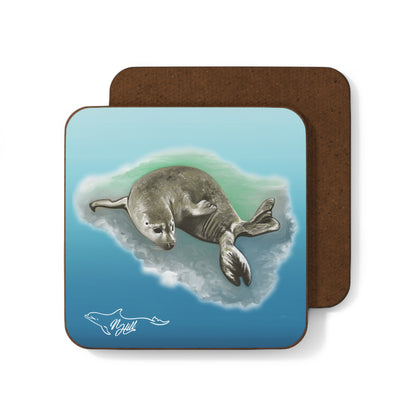 Harbor Seal Hardboard Back Coaster