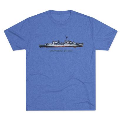USS Perkins DD-877  Unisex Tri-Blend Crew Tee