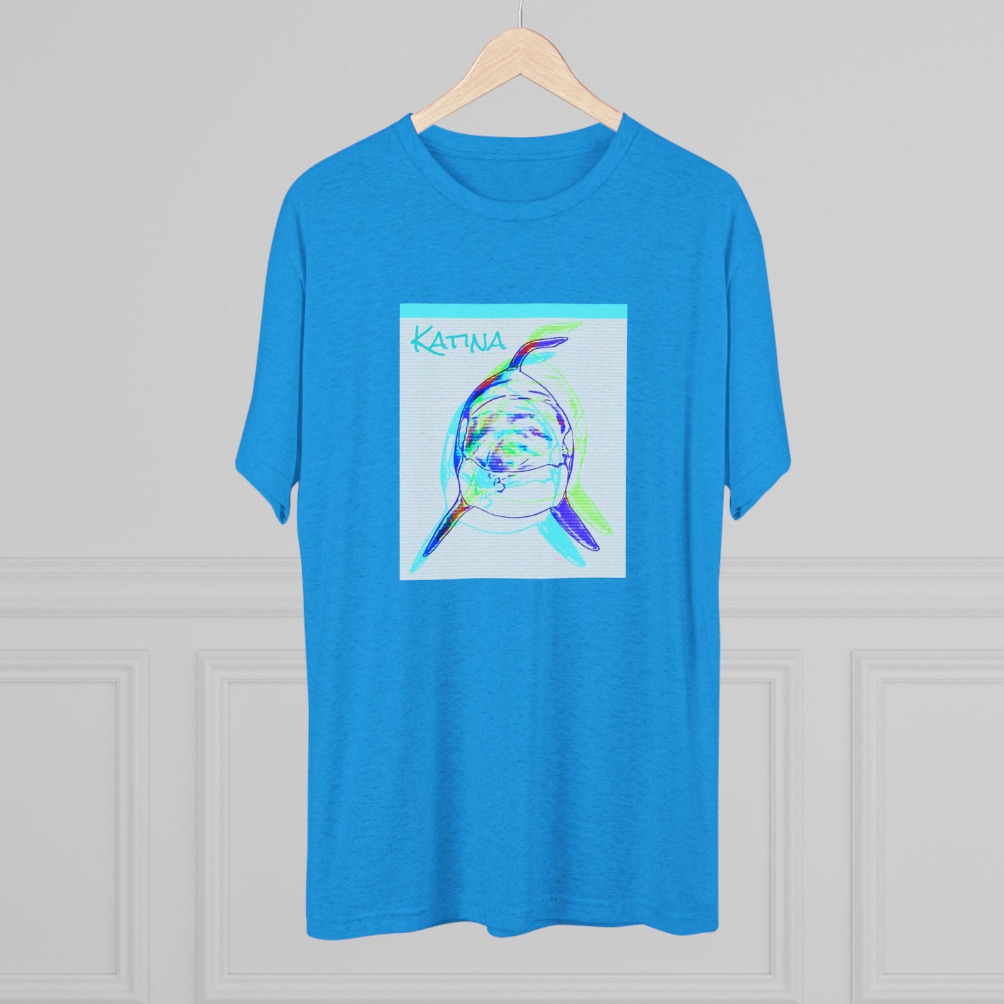 Katina Orca Whale Gestural Unisex Tri-Blend Graphic Crew Tee