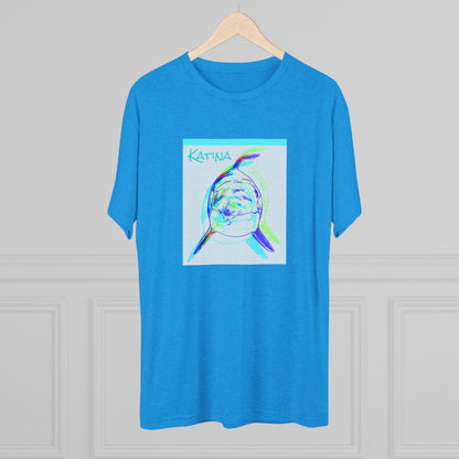 Katina Orca Whale Gestural Unisex Tri-Blend Graphic Crew Tee