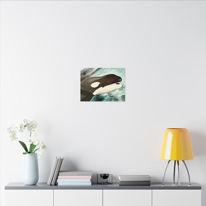 Orca Splash Matte Canvas, Stretched, 0.75"