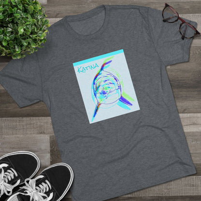Katina Orca Whale Gestural Unisex Tri-Blend Graphic Crew Tee