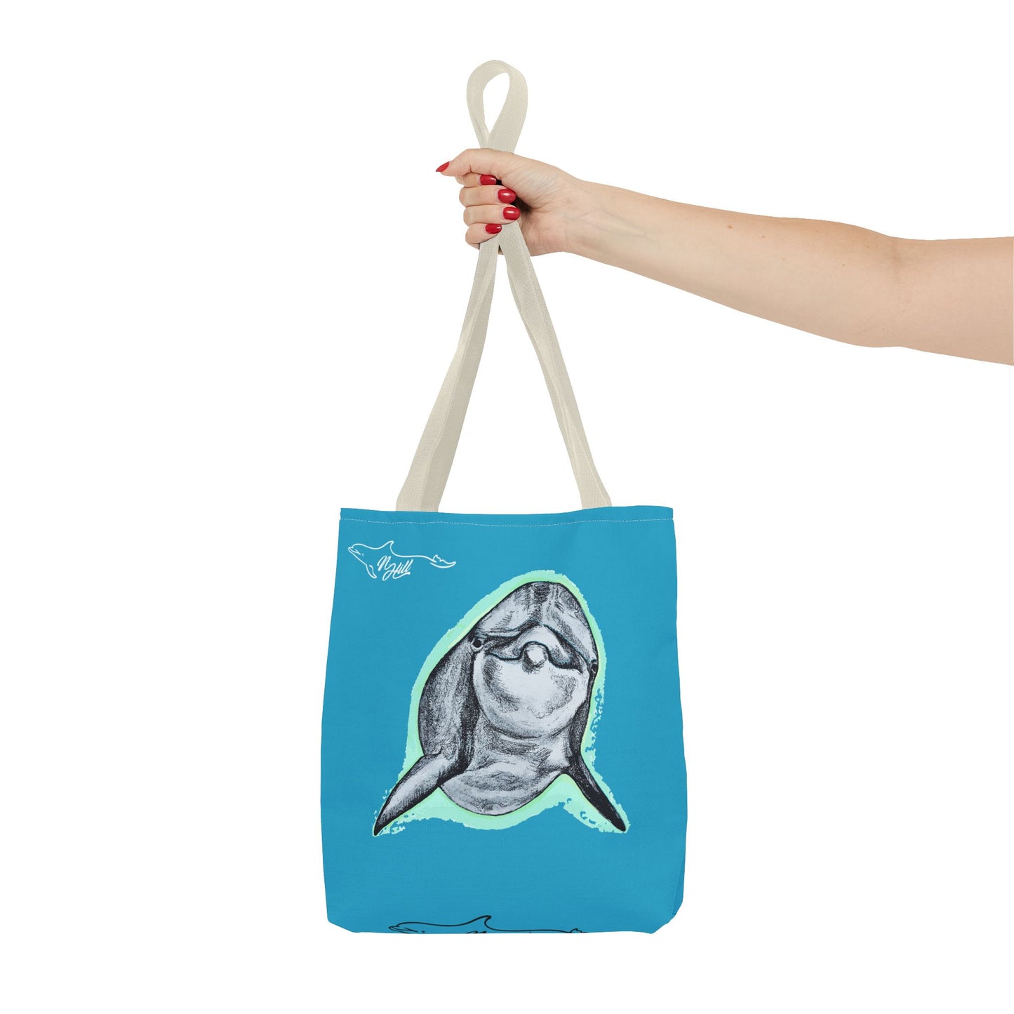 Curious Dolphin Tote Bag (AOP)