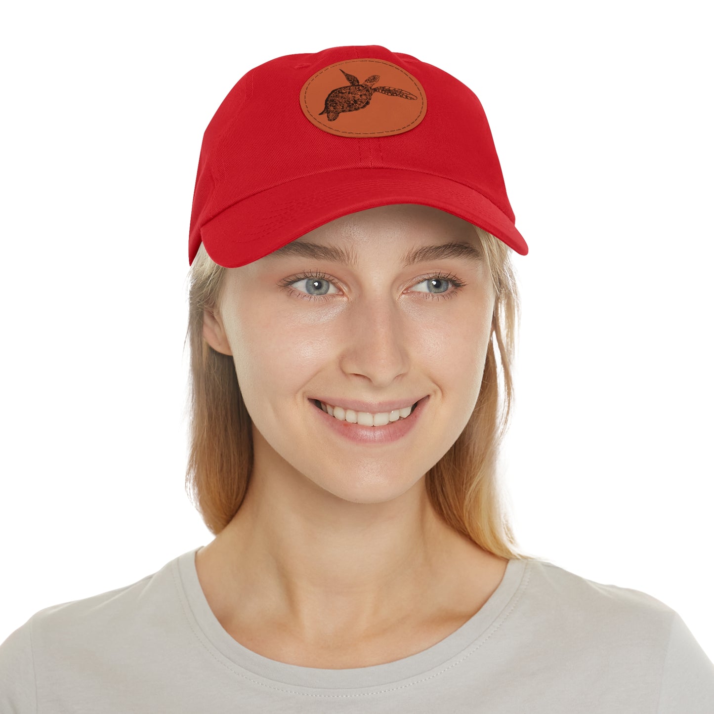 Sea Turtle Hat with Leather Patch (Round)