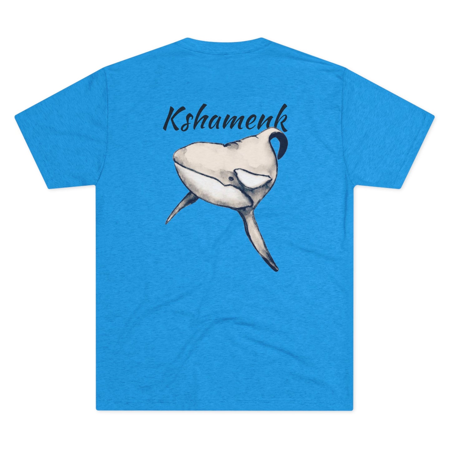 Kshamenk Orca Whale Unisex Tri-Blend Back Graphic Crew Tee