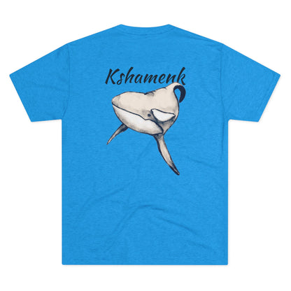 Kshamenk Orca Whale Unisex Tri-Blend Back Graphic Crew Tee