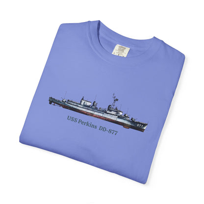USS Perkins DD-877 Unisex Garment-Dyed T-shirt