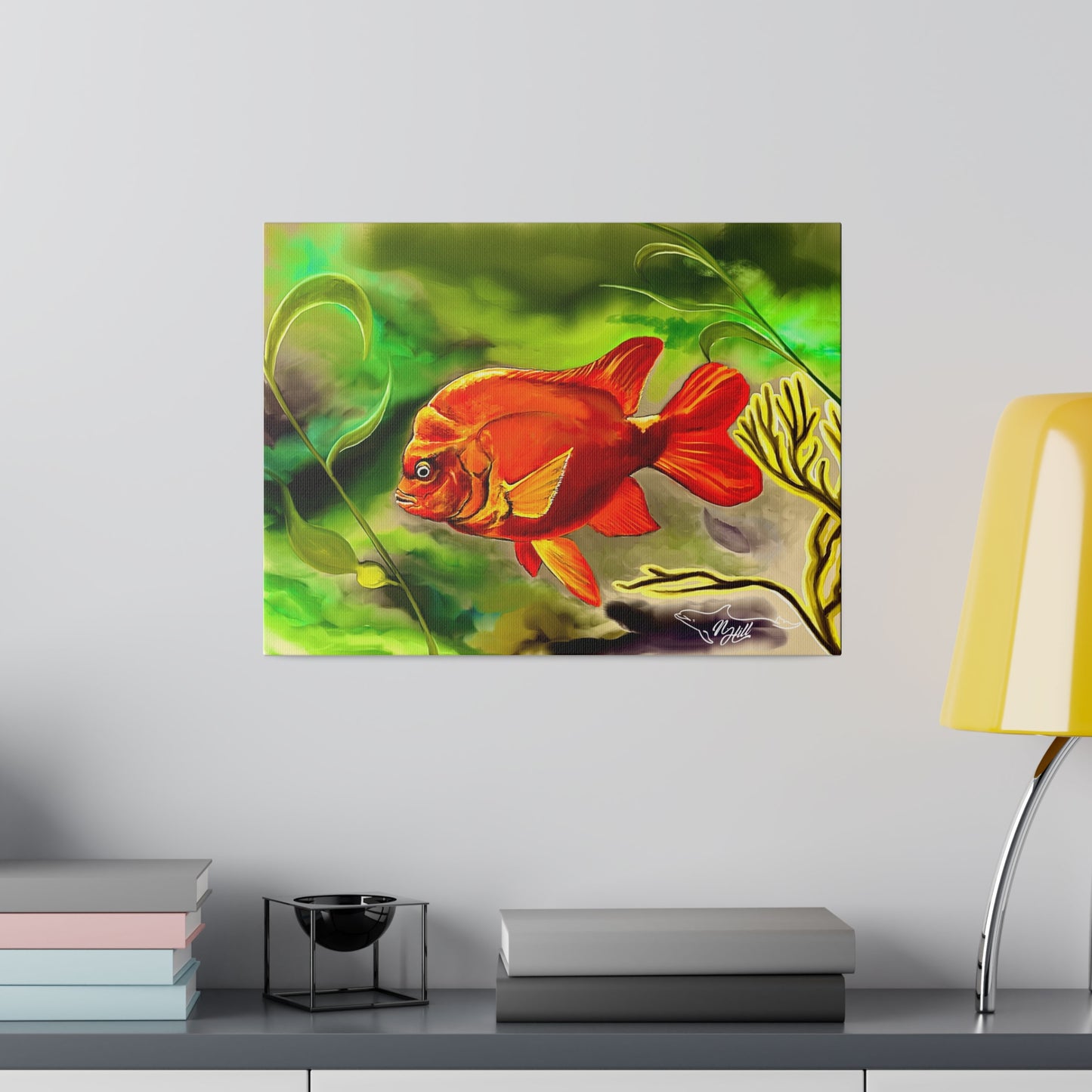 Garibaldi Damselfish Matte Canvas, Stretched, 0.75"