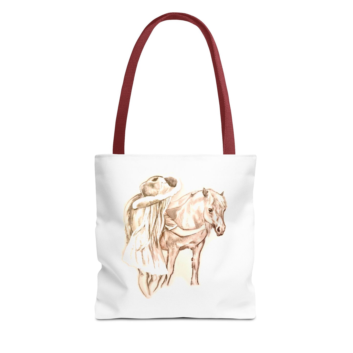 Little Girl and Pony Tote Bag (AOP)