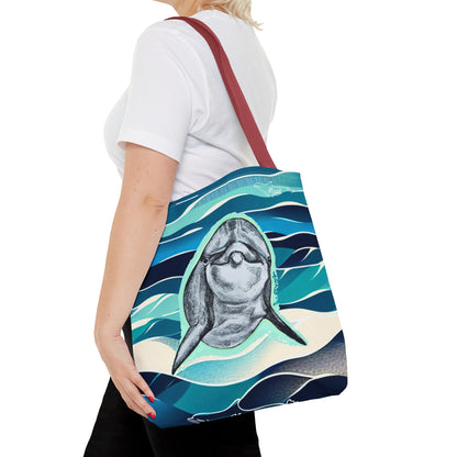Curious Dolphin Tote Bag (AOP)
