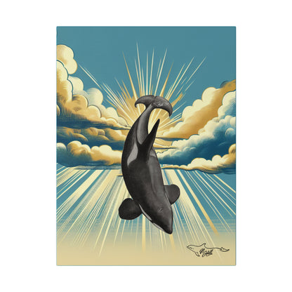 Orca Sky Matte Canvas 12" x 16", Stretched, 0.75"