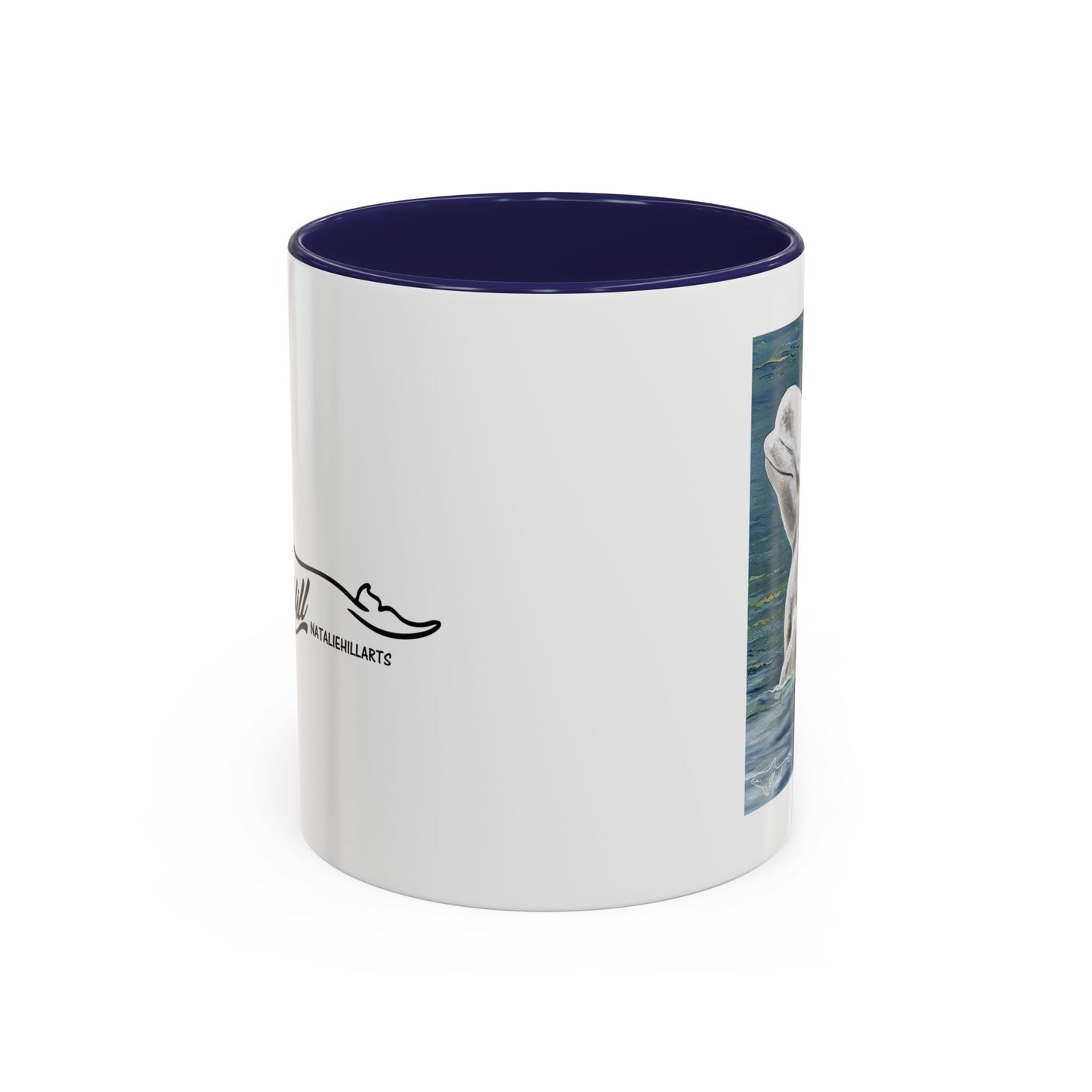 Beluga Whale Blue Hughes Accent Coffee Mug, 11oz