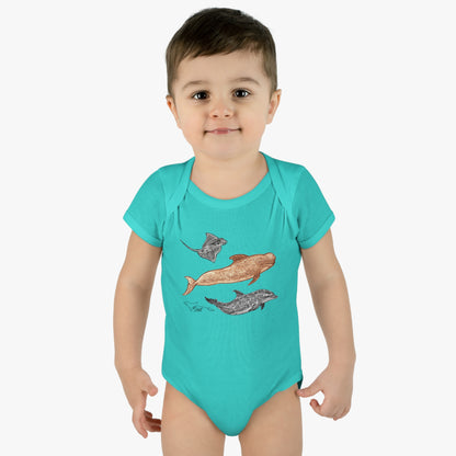 Sea Animals Infant Baby Rib Bodysuit